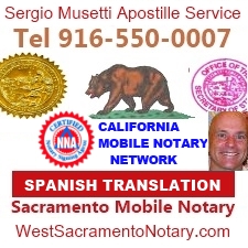 Apostille service, California legalization of documents same day service. Spanish Translation Tel 1-707-992-5551 www.CaliforniaApostille.us